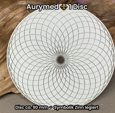 90 mm Disc - 1 Stück - Torus Feldwirbler, weiß mit Zinn Legierung, doppelseitig, Kupfer unterlegt 90 mm Disc - 1 Stück - Torus Feldwirbler, weiß mit Zinn Legierung, doppelseitig, Kupfer unterlegt