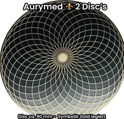 90 mm Disc - 2 Stück - Torus Feldwirbler, schwarz mit Gold Legierung, doppelseitig, Kupfer unterlegt 90 mm Disc - 2 Stück - Torus Feldwirbler, schwarz mit Gold Legierung, doppelseitig, Kupfer unterlegt