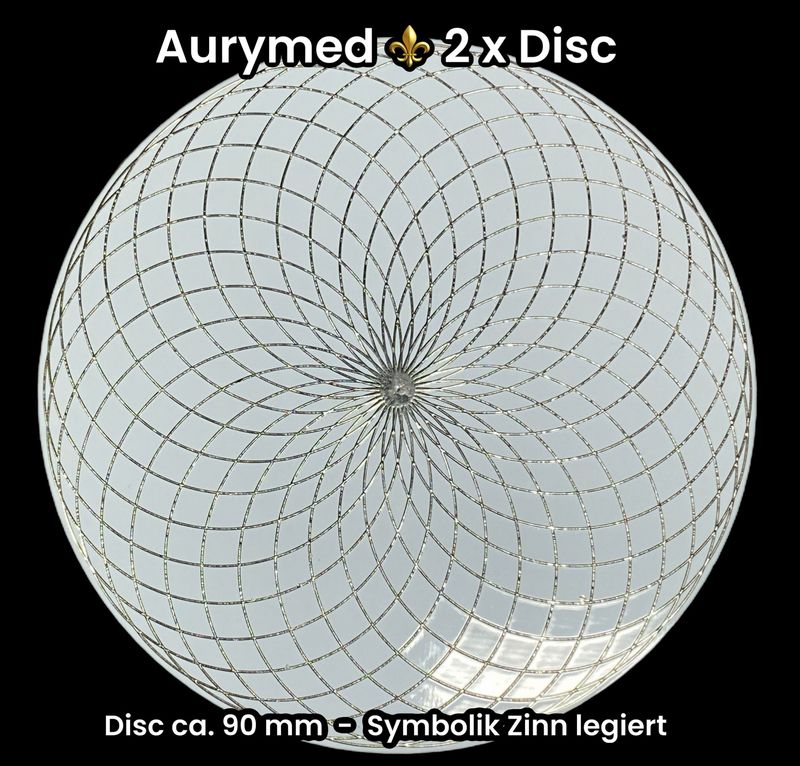 90 mm Disc - 2 Stück - Torus Feldwirbler, weiß mit Zinn Legierung, doppelseitig, Kupfer unterlegt 90 mm Disc - 2 Stück - Torus Feldwirbler, weiß mit Zinn Legierung, doppelseitig, Kupfer unterlegt