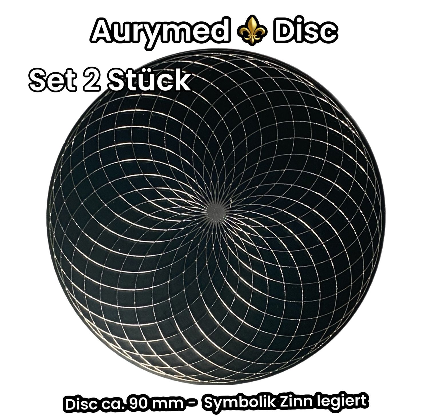 90 mm Disc - 2 Stück - Torus Feldwirbler, schwarz mit Zinn Legierung, doppelseitig, Kupfer unterlegt