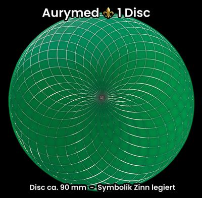 90mm Disc - 1 Stück - Torus Feldwirbler, grün mit Zinn Legierung, doppelseitig, Kupfer unterlegt 90mm Disc - 1 Stück - Torus Feldwirbler, grün mit Zinn Legierung, doppelseitig, Kupfer unterlegt