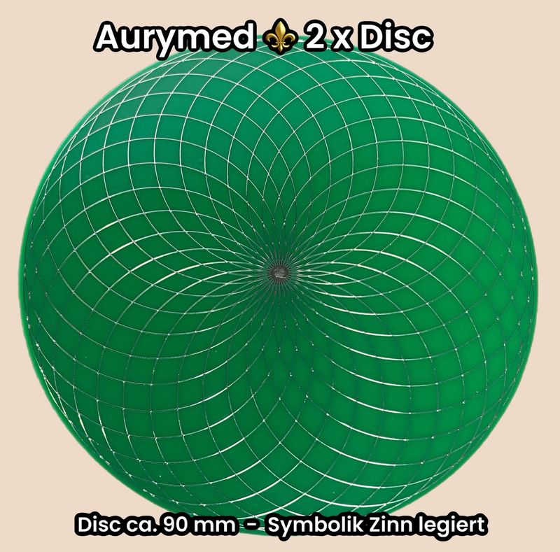 90 mm Disc - 2 Stück - Torus Feldwirbler, grün mit Zinn Legierung, doppelseitig, Kupfer unterlegt 90 mm Disc - 2 Stück - Torus Feldwirbler, grün mit Zinn Legierung, doppelseitig, Kupfer unterlegt