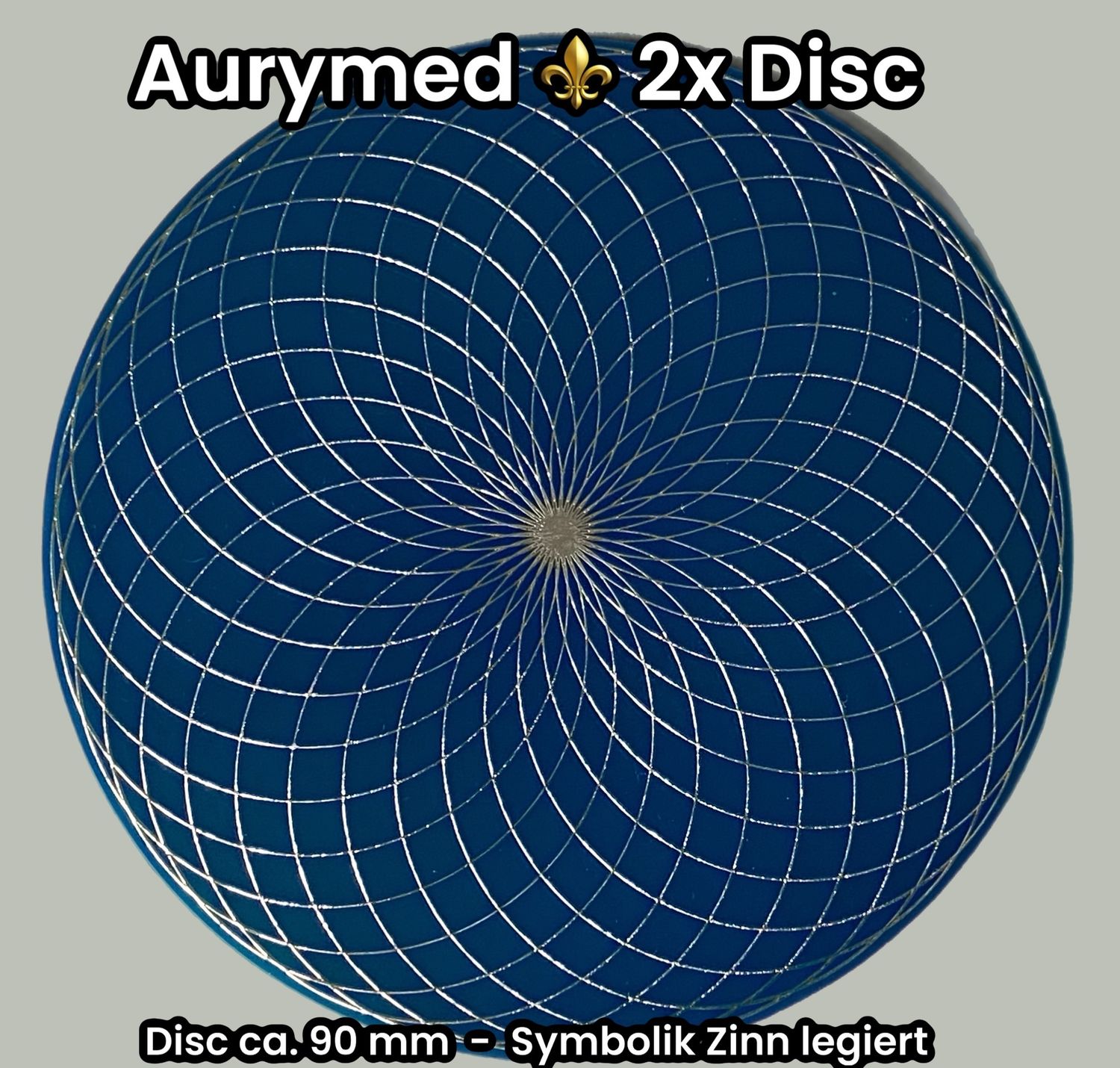 90mm Disc - 2 Stück - Torus Feldwirbler, blau mit Zinn Legierung, doppelseitig, Kupfer unterlegt