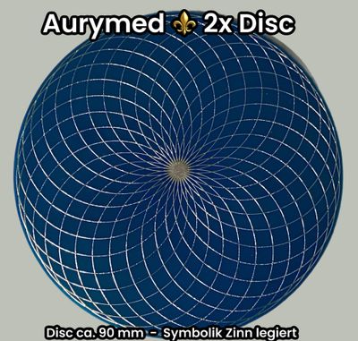 90mm Disc - 2 Stück - Torus Feldwirbler, blau mit Zinn Legierung, doppelseitig, Kupfer unterlegt 90mm Disc - 2 Stück - Torus Feldwirbler, blau mit Zinn Legierung, doppelseitig, Kupfer unterlegt