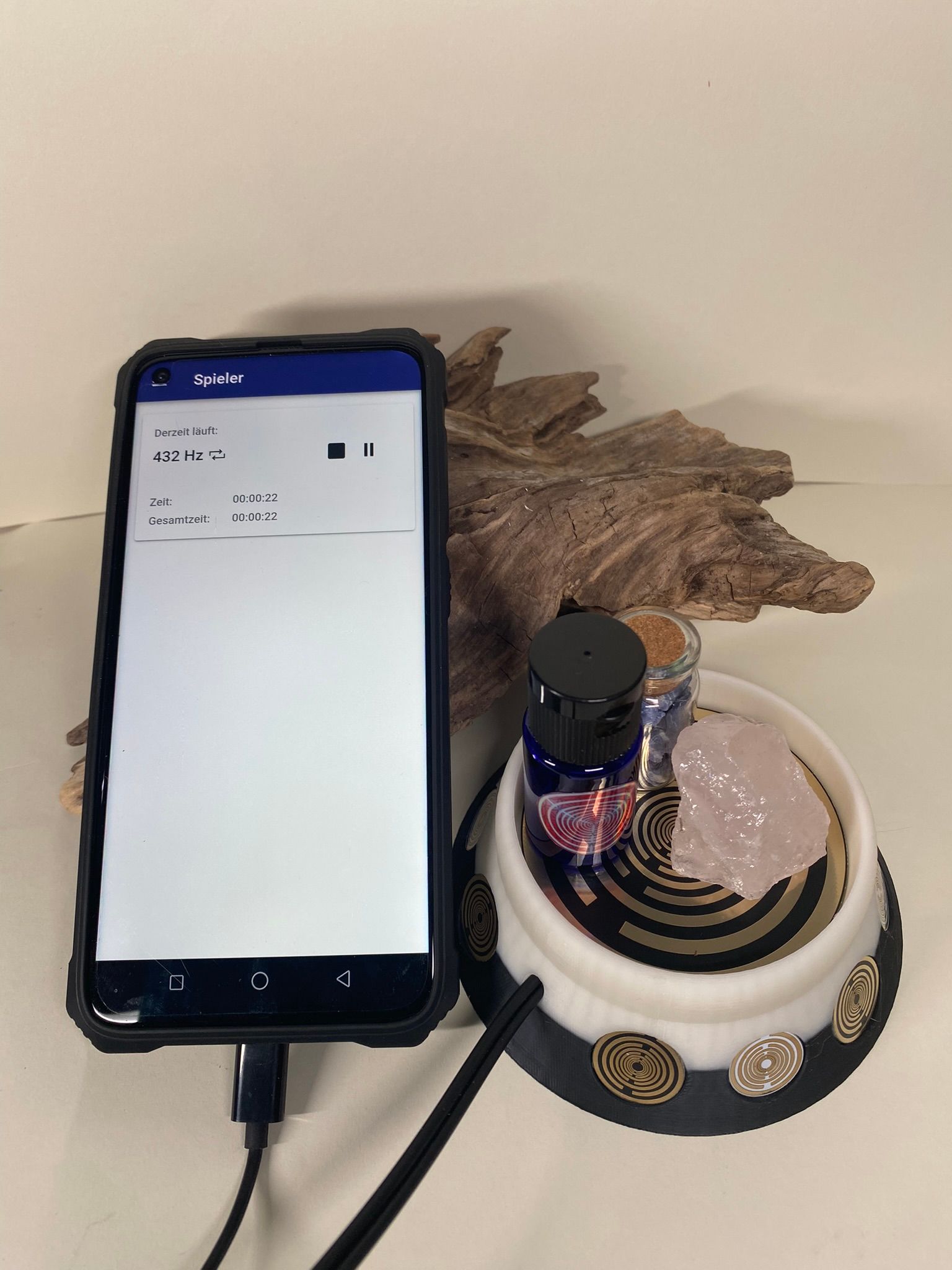 69 mm VibraNex Brunnen, 2 farbig, Oberflächenplatte Gold legiert