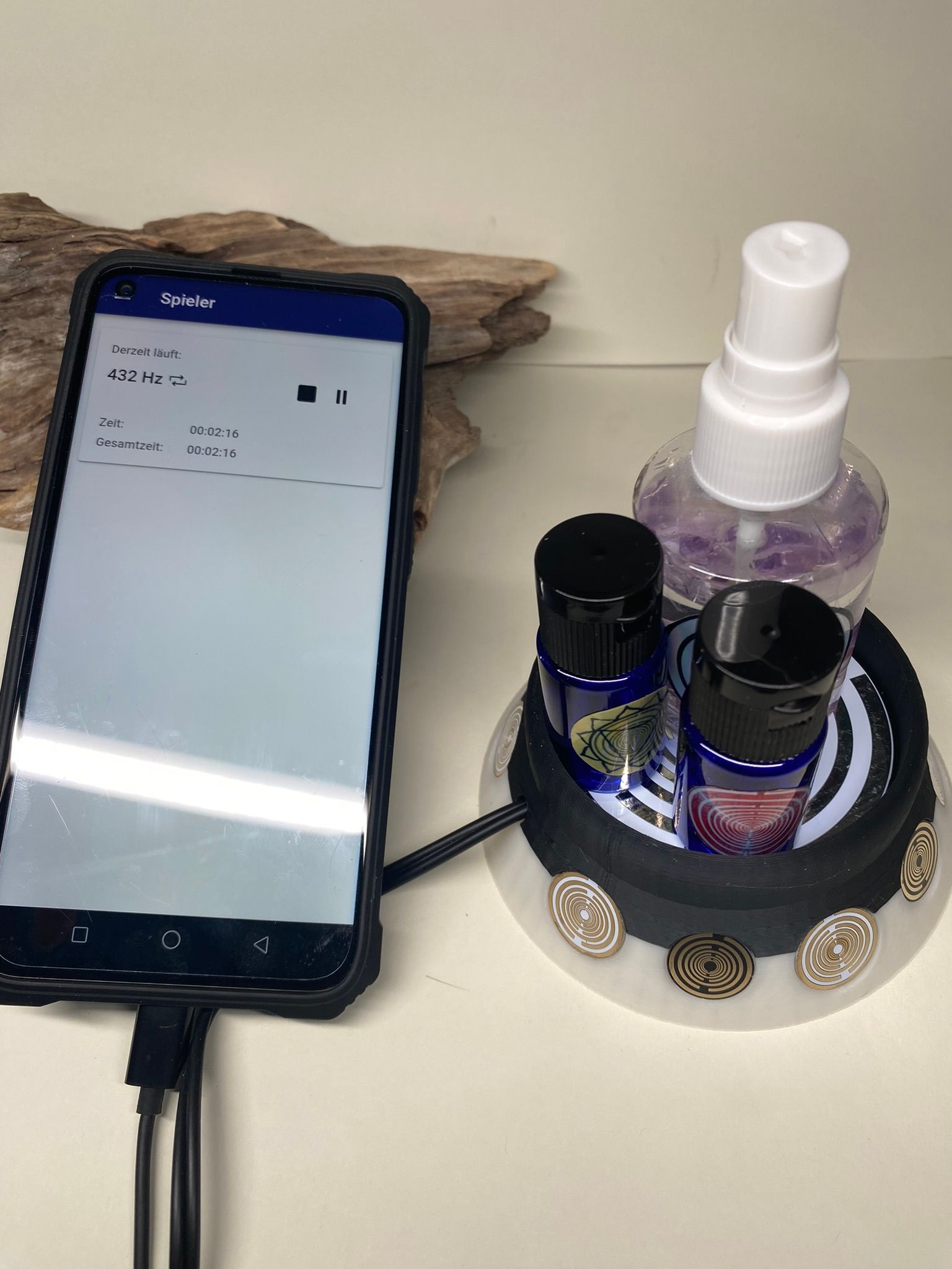 69 mm VibraNex Brunnen, 2 farbig, Oberflächenplatte Zinn legiert