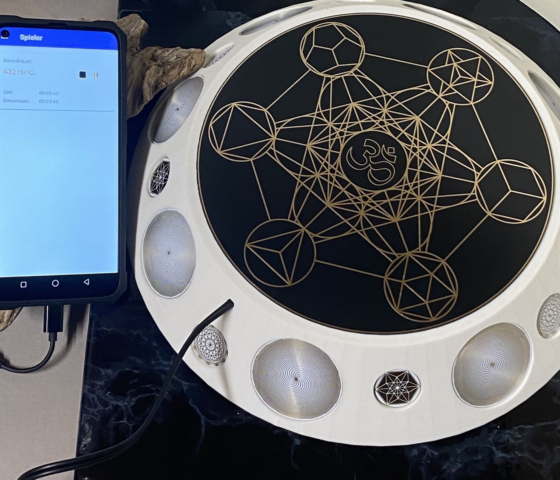 200 mm VibraNex UFO - 1-farbig, Oberflächenplatte Gold legiert