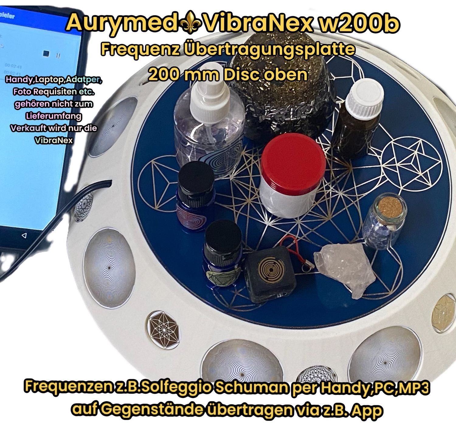 200 mm VibraNex UFO - 1-farbig, Oberflächenplatte Zinn legiert