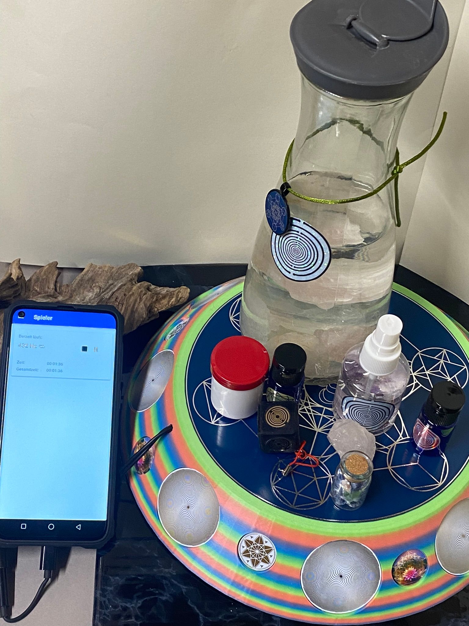 200 mm VibraNex UFO - Einhorn matt, Oberflächenplatte Zinn legiert