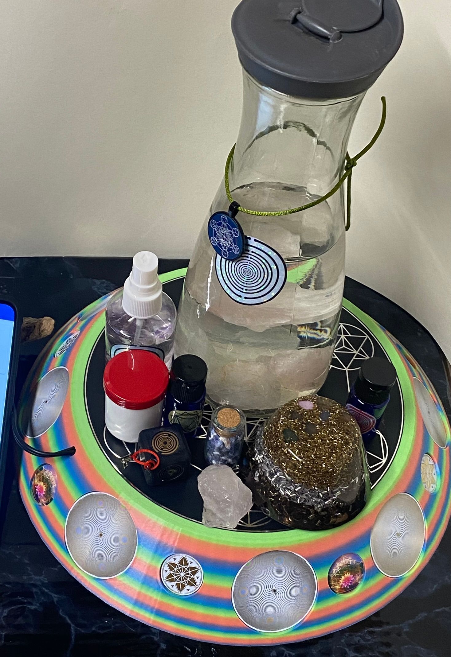 200 mm VibraNex UFO - Einhorn matt, Oberflächenplatte Zinn legiert