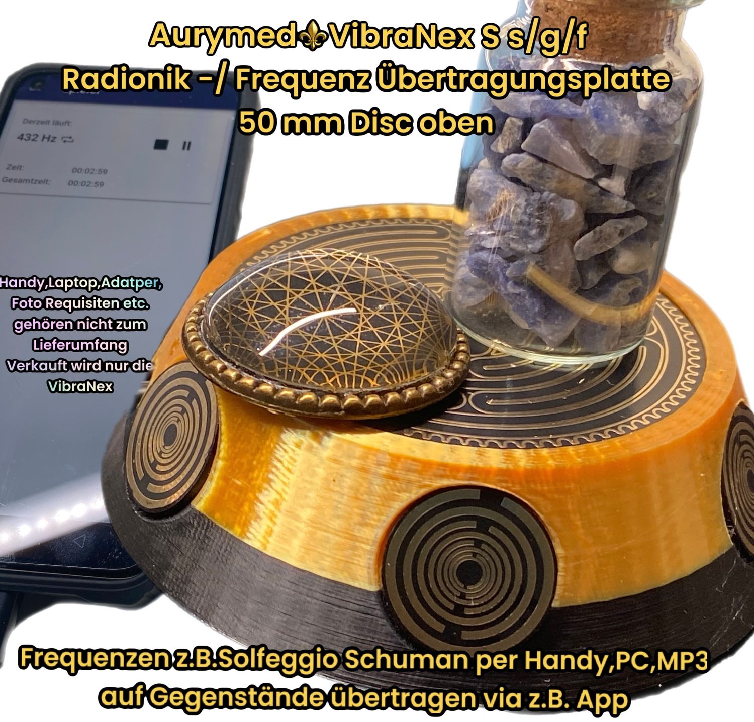 50 mm VibraNex UFO - 2-farbig, Oberflächenplatte gold legiert