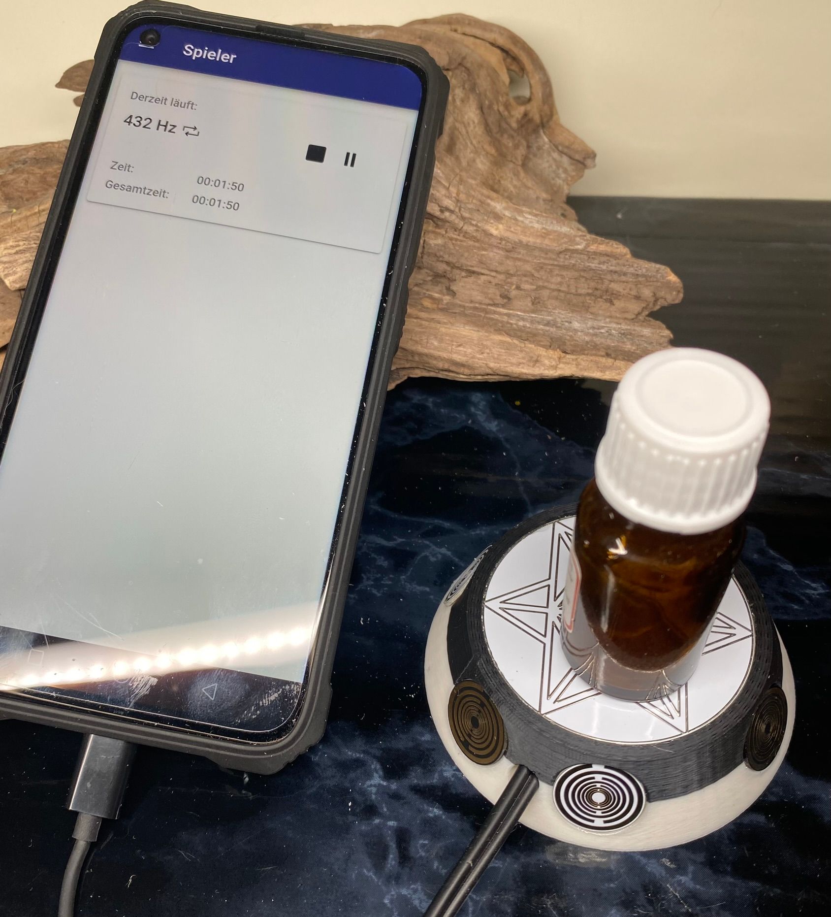 50 mm VibraNex UFO - 2 farbig, Oberflächenplatte Zinn legiert