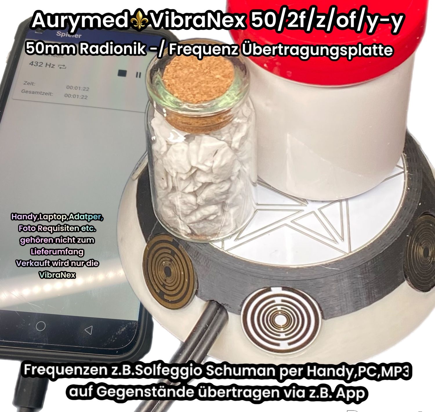 50 mm VibraNex UFO - 2 farbig, Oberflächenplatte Zinn legiert