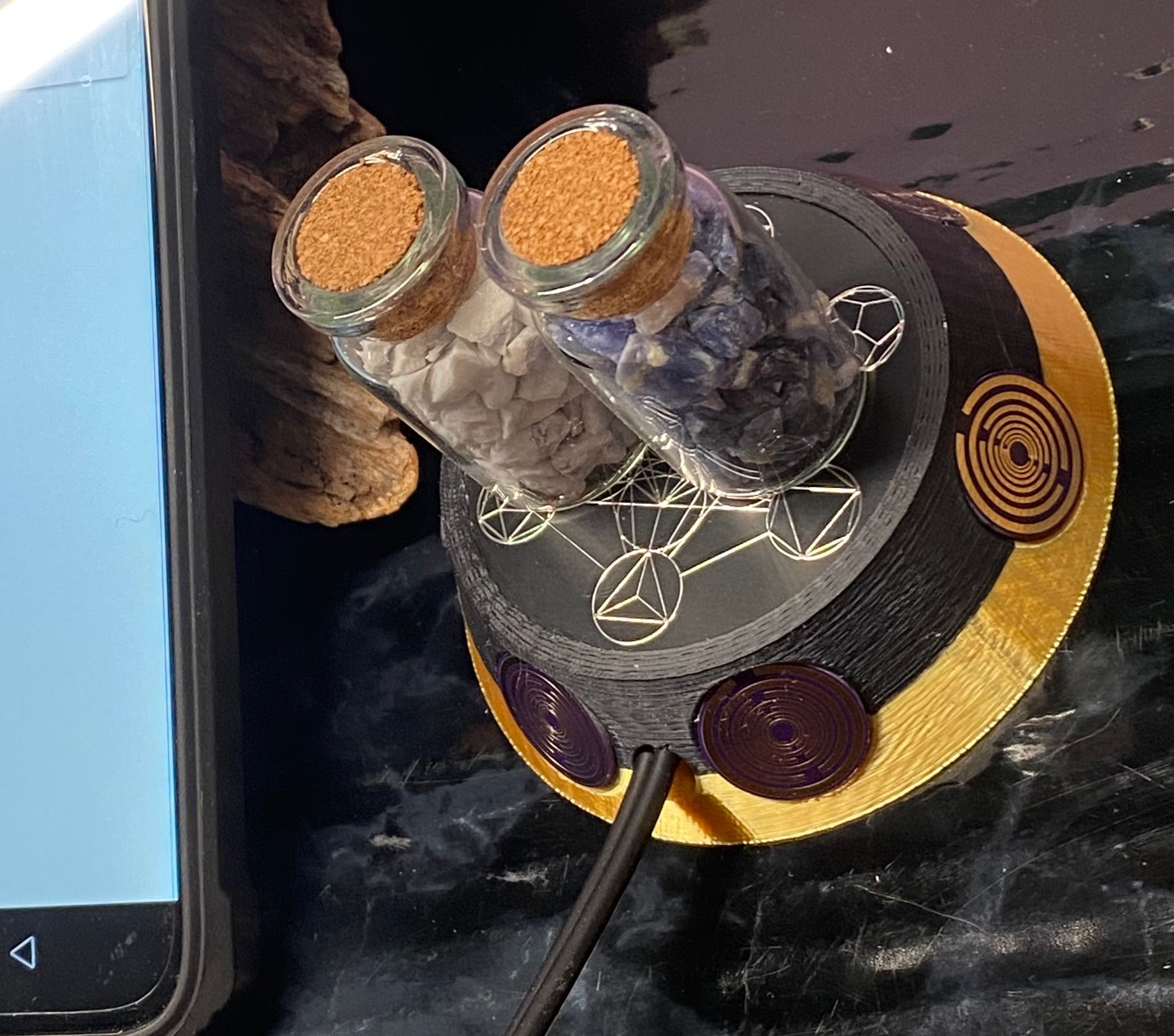 50 mm VibraNex UFO - 2 farbig, Oberflächenplatte Zinn legiert