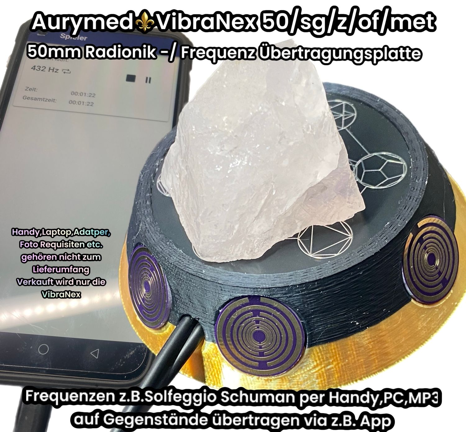 50 mm VibraNex UFO -  2 farbig, Oberflächenplatte Zinn legiert