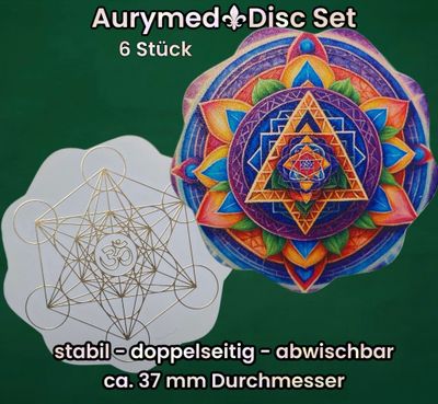 37 mm Disc 6-er Set - Metatron trifft den galaktischen Lotus, doppelseitig, 1 Seite Gold legiert, Kupfer unterlegt 37 mm Disc 6-er Set - Metatron trifft den galaktischen Lotus, doppelseitig, 1 Seite Gold legiert, Kupfer unterlegt