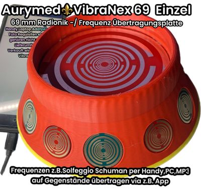 69 mm VibraNex UFO - 2 farbig, Oberflächenplatte Zinn legiert - EINZELSTÜCK 69 mm VibraNex UFO - 2 farbig, Oberflächenplatte Zinn legiert - EINZELSTÜCK