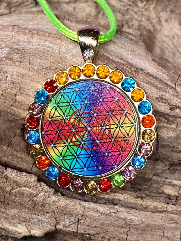 Amulette Glamour - Strassteine, Blume des Lebens Amulette Glamour - Strassteine, Blume des Lebens