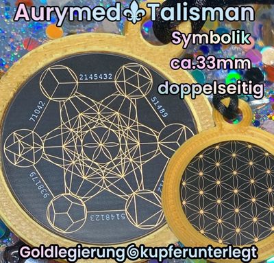 30 mm Disc - 6 Stück Set - Blume des Lebens - Metatron, doppelseitig Symbolik gold Legierung, Kupfer unterlegt, schwarz, mit oder ohne PLA Ring 30 mm Disc - 6 Stück Set - Blume des Lebens - Metatron, doppelseitig Symbolik gold Legierung, Kupfer unterlegt, schwarz, mit oder ohne PLA Ring