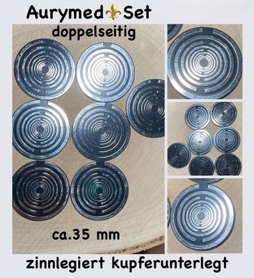 35 mm Disc - 6er Set - Lakhovsky Antenne MWO Schwingkreis Oszillator Scheibe, Zinn legiert, Kupfer unterlegt, doppelseitig, nachtschwarz 35 mm Disc - 6er Set - Lakhovsky Antenne MWO Schwingkreis Oszillator Scheibe, Zinn legiert, Kupfer unterlegt, doppelseitig, nachtschwarz