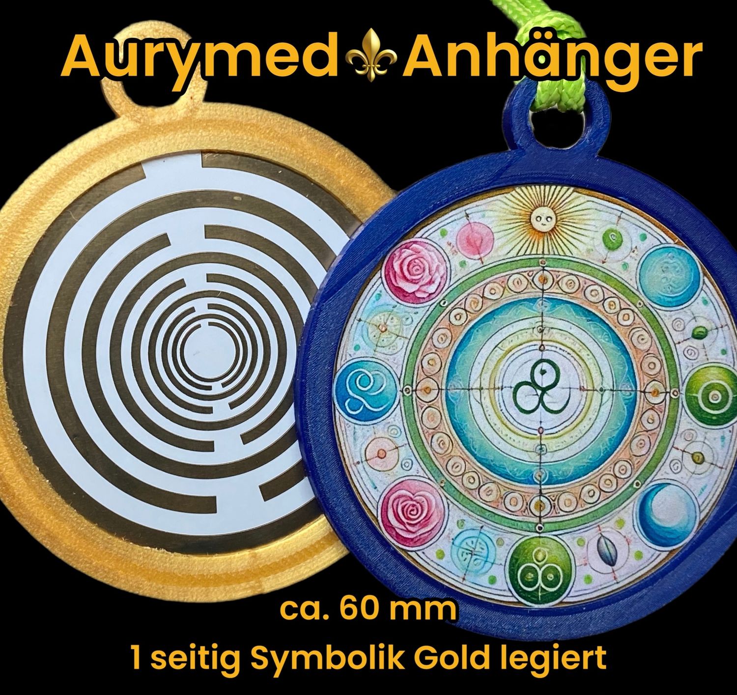 Anhänger Jahreskreis mit PLA Ring (Farbe wählbar)
