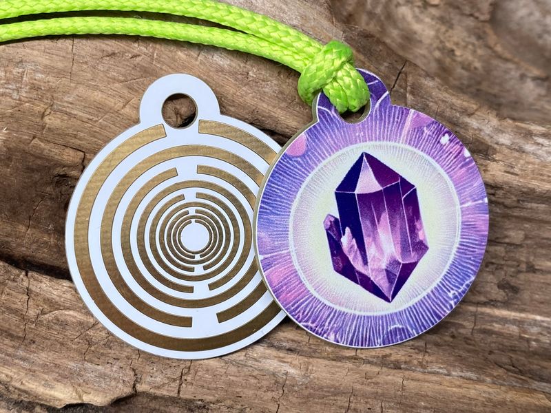 Anhänger Mini Serie rund- Lakhovsyk Antennen Symbol Design - Amethyst Symbol Anhänger Mini Serie rund- Lakhovsyk Antennen Symbol Design - Amethyst Symbol