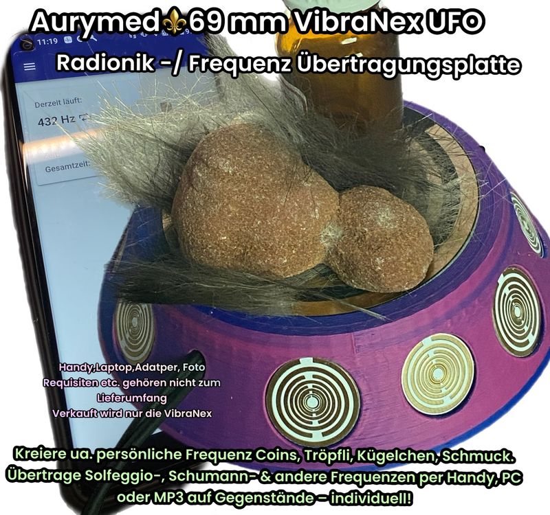 69 mm VibraNex UFO - Farbverlauf, Oberflächenplatte Goldlegiert 69 mm VibraNex UFO - Farbverlauf, Oberflächenplatte Goldlegiert