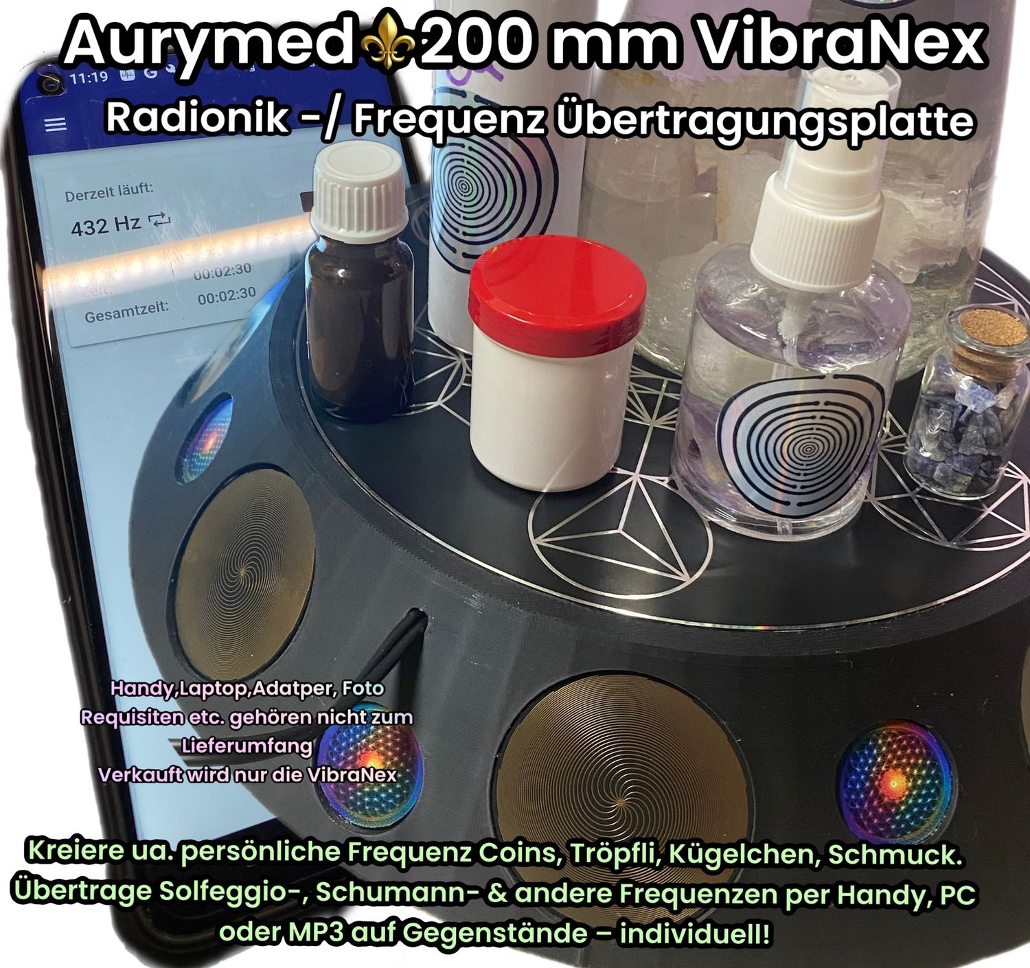 200 mm VibraNex UFO - 1-farbig, Oberflächenplatte Zinn legiert