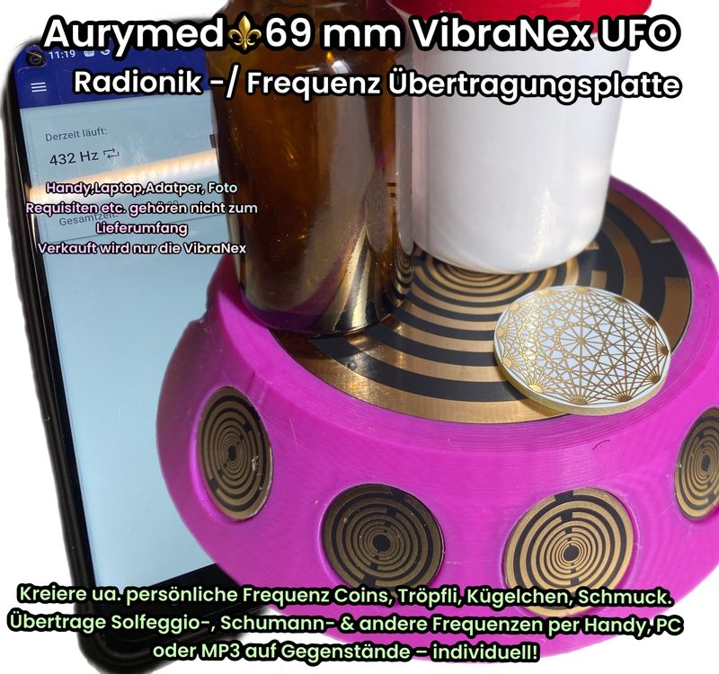 69 mm VibraNex UFO - pink, Oberflächenplatte Gold legiert 69 mm VibraNex UFO - pink, Oberflächenplatte Gold legiert
