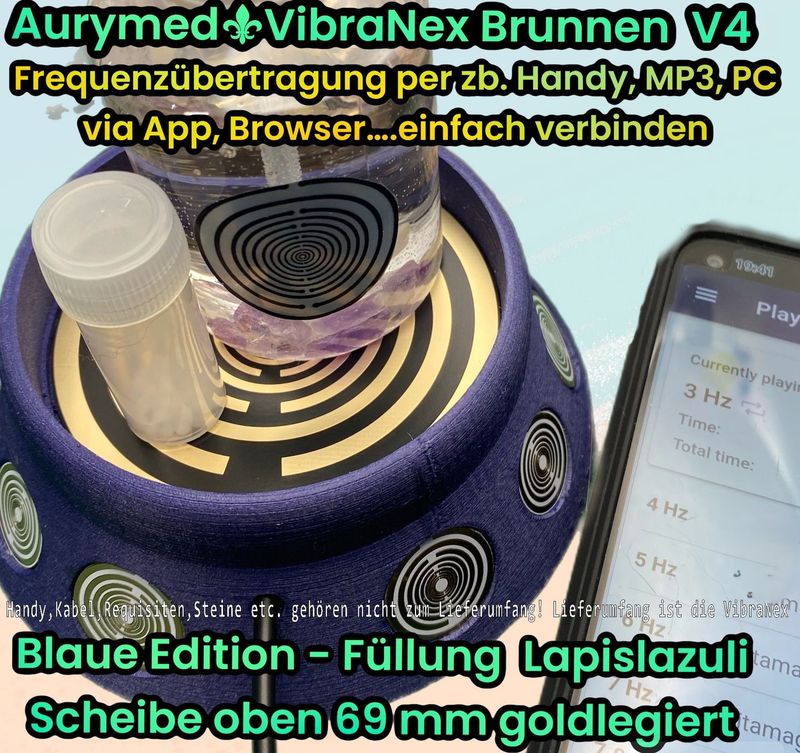 Frequenzübertragungsplatte VibraNex Brunnen V4 MIT Lapislazuli FÜLLUNG INNEN - Frequenzübertragungsplatte VibraNex Brunnen V4 MIT Lapislazuli FÜLLUNG INNEN -