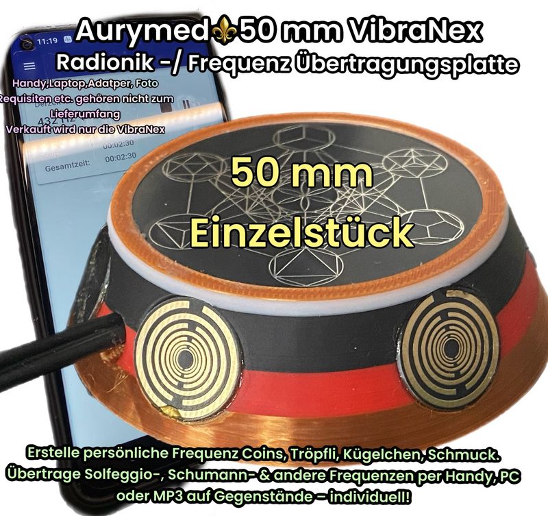 50 mm VibraNex UFO, 4 farbig, Oberflächenplatte Zinn legiert - EINZELSTÜCK 50 mm VibraNex UFO, 4 farbig, Oberflächenplatte Zinn legiert - EINZELSTÜCK