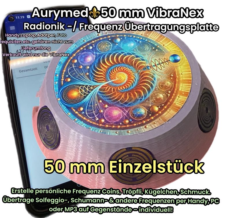 50 mm VibraNex UFO, Farbverlauf, Oberflächenplatte bunt - EINZELSTÜCK 50 mm VibraNex UFO, Farbverlauf, Oberflächenplatte bunt - EINZELSTÜCK