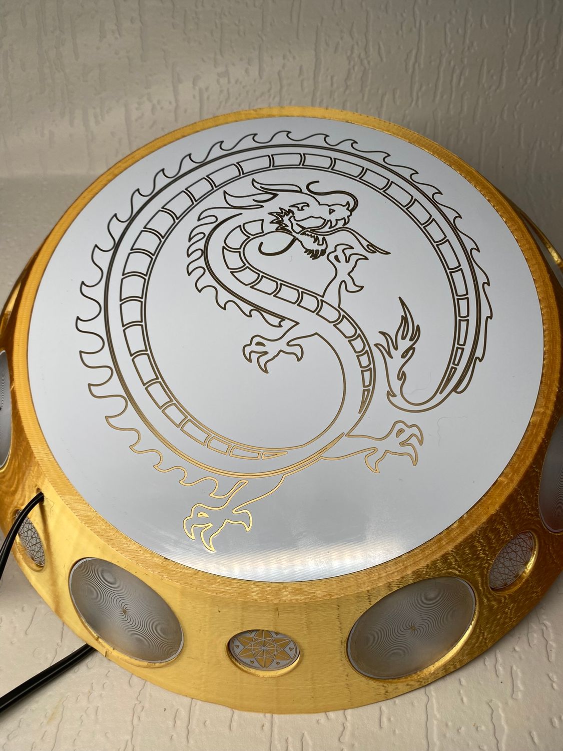 200 mm VibraNex UFO - goldfarbend, Oberflächenplatte Gold legiert