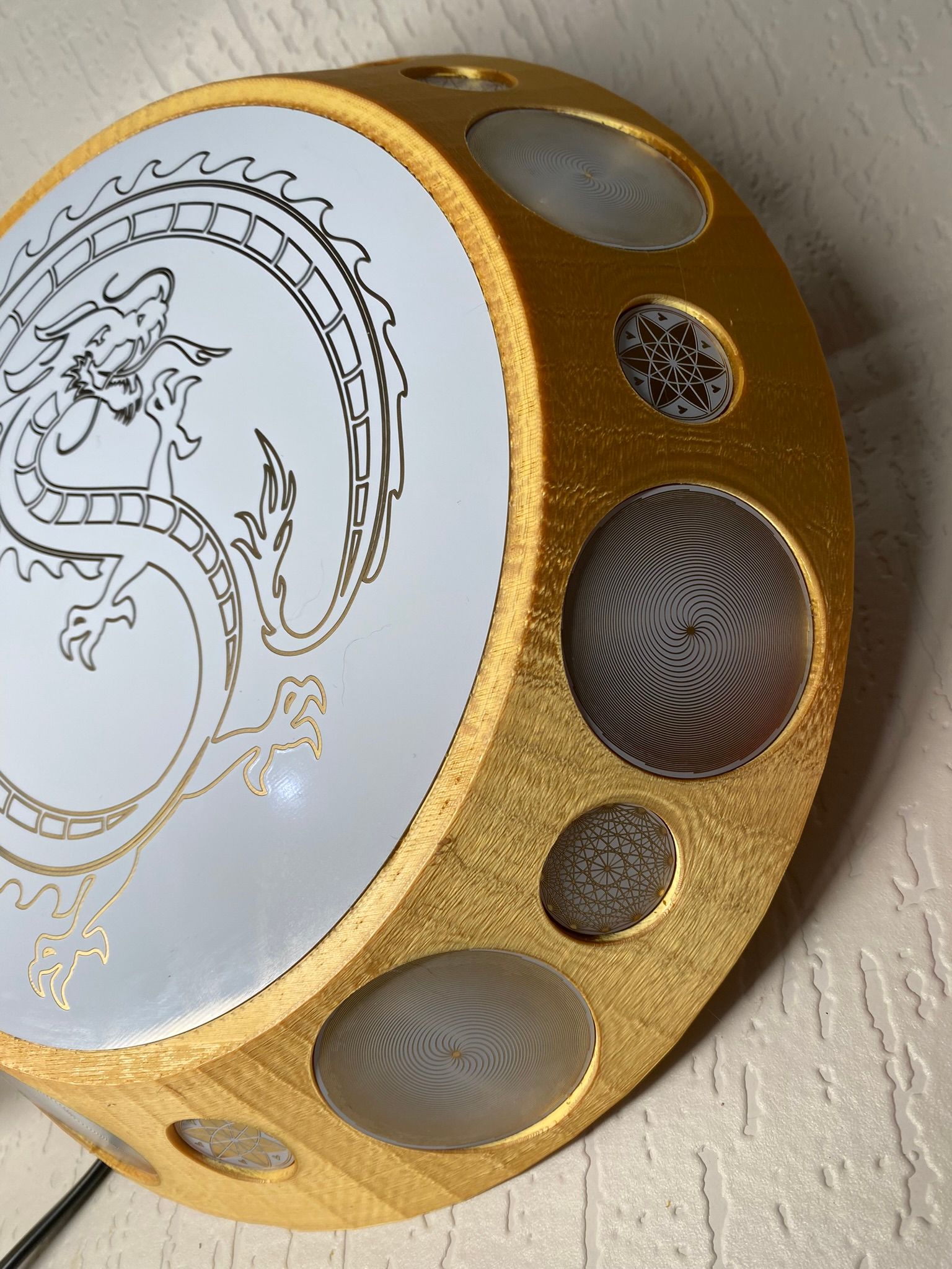 200 mm VibraNex UFO - goldfarbend, Oberflächenplatte Gold legiert