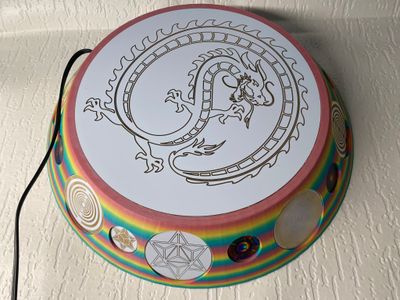 200 mm VibraNex UFO - Einhorn matt, DRACHE Oberflächenplatte GOLD legiert 200 mm VibraNex UFO - Einhorn matt, DRACHE Oberflächenplatte GOLD legiert