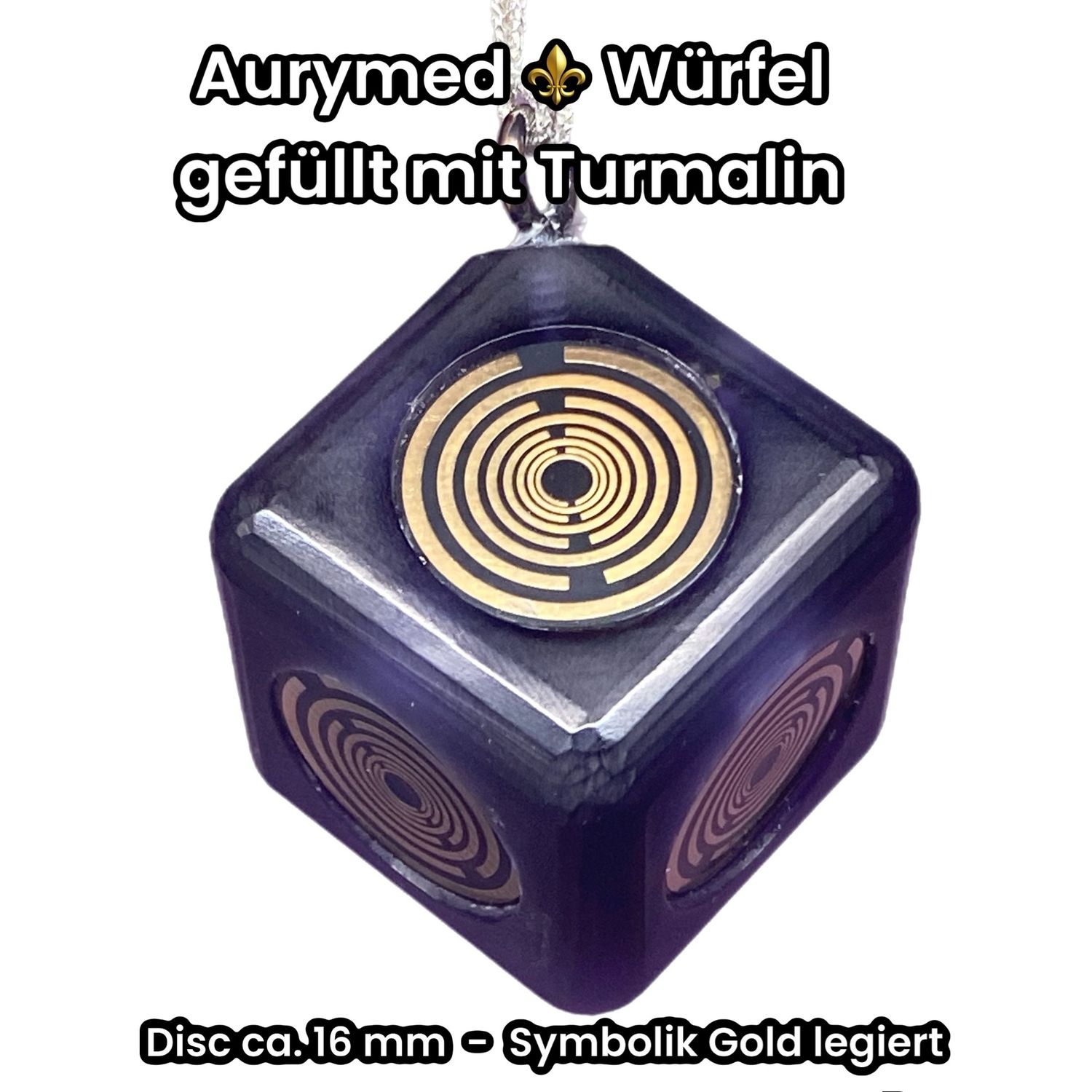 Aurygonyth Würfel transparent schwarz - schwarze Disc