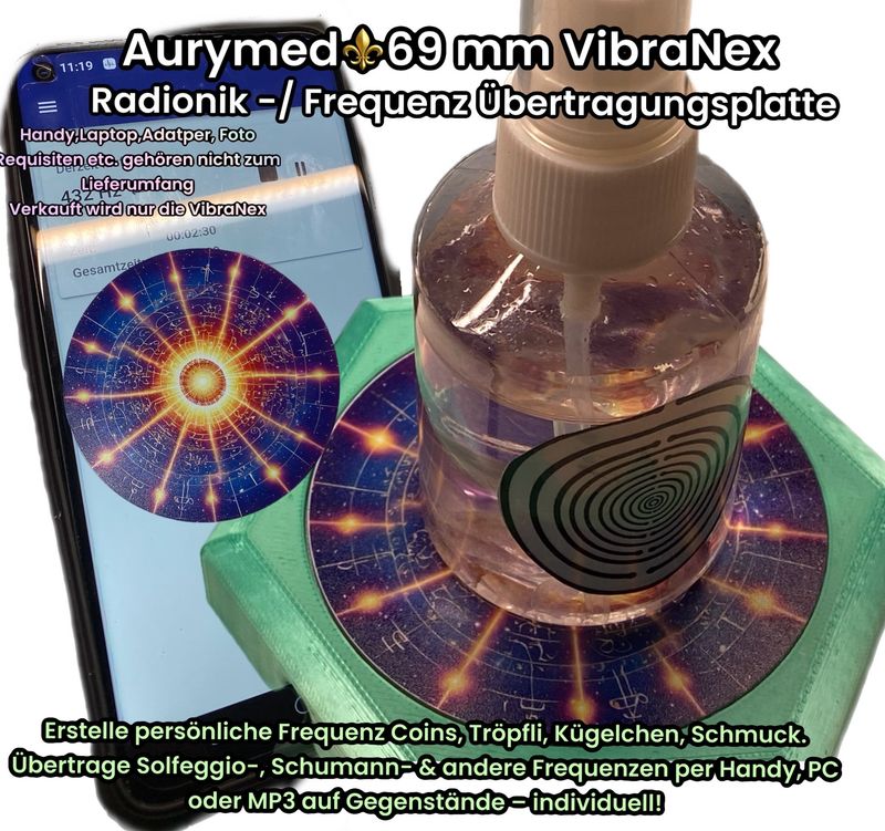 69 mm VibraNex flach - 1 farbig 432 Hz Motiv - Füllung wählbar 69 mm VibraNex flach - 1 farbig 432 Hz Motiv - Füllung wählbar