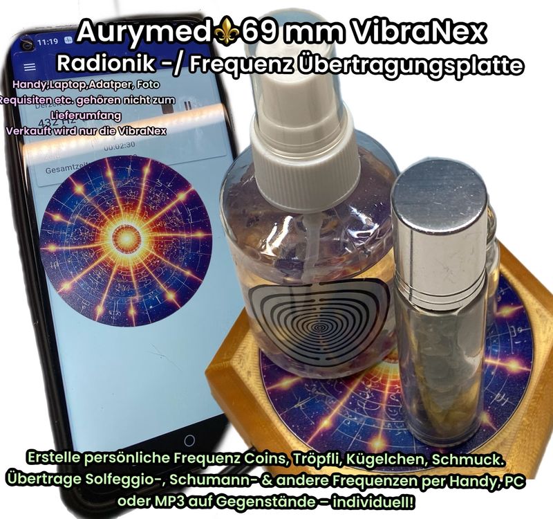 69 mm VibraNex flach - 1 farbig 432 Hz Motiv - Füllung wählbar 69 mm VibraNex flach - 1 farbig 432 Hz Motiv - Füllung wählbar
