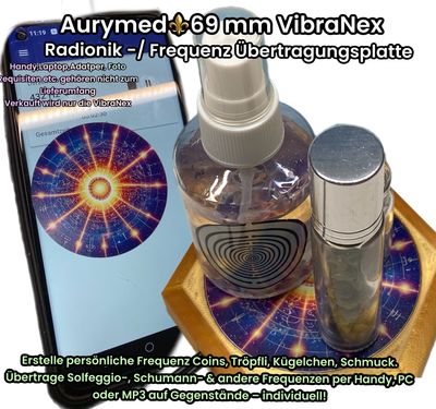 69 mm VibraNex flach - 1 farbig 432 Hz Motiv - Füllung wählbar 69 mm VibraNex flach - 1 farbig 432 Hz Motiv - Füllung wählbar