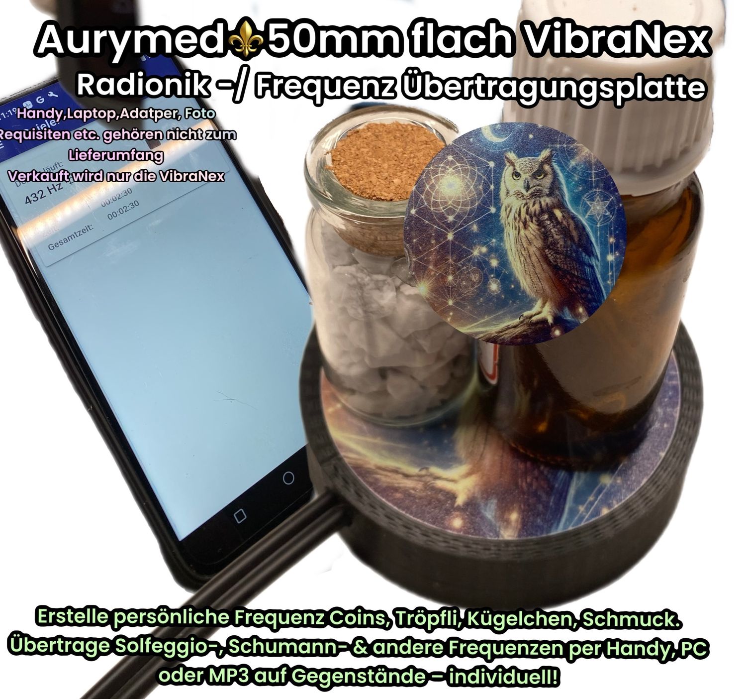 50 mm VibraNex Flach - Eule - 1 farbig