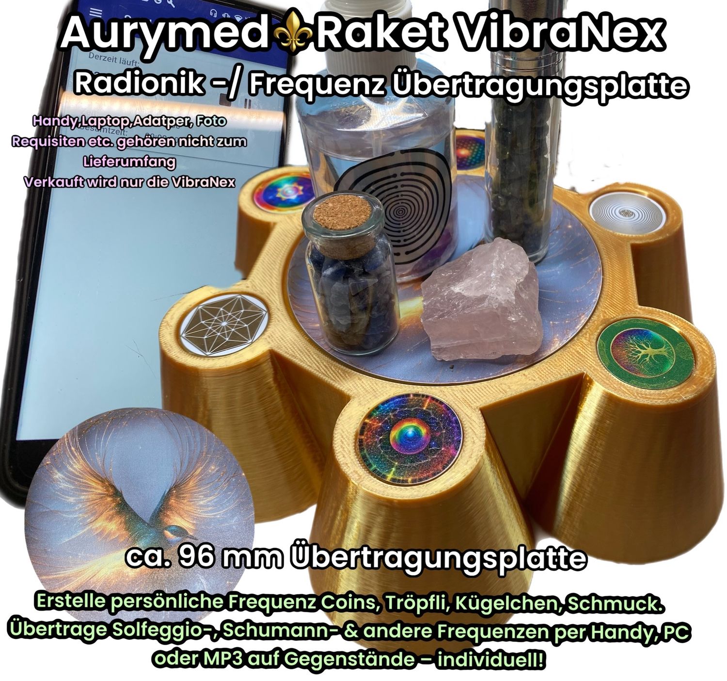 VibraNex Bare - 96 mm Oberflächenplatte - Glamour Vogel