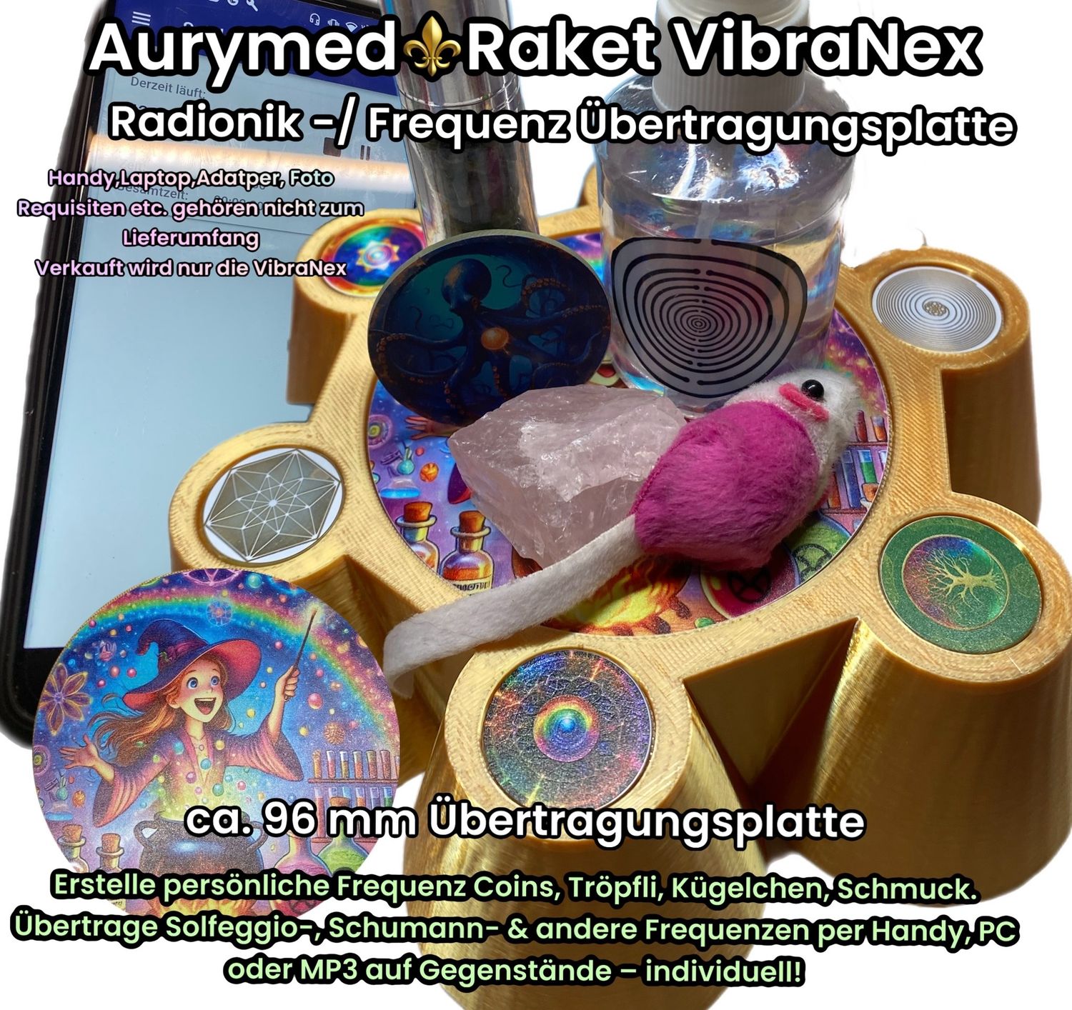 VibraNex Bare - 96 mm Oberflächenplatte - galaktische Hexe VibraNex Bare - 96 mm Oberflächenplatte - galaktische Hexe