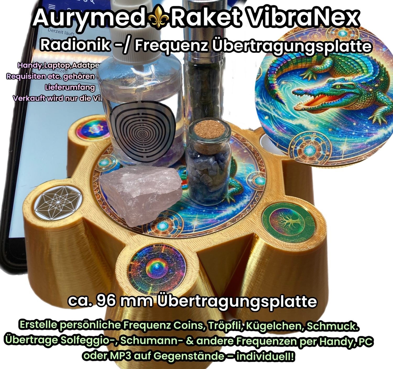 VibraNex Bare - 96 mm Oberflächenplatte - Krokodil VibraNex Bare - 96 mm Oberflächenplatte - Krokodil