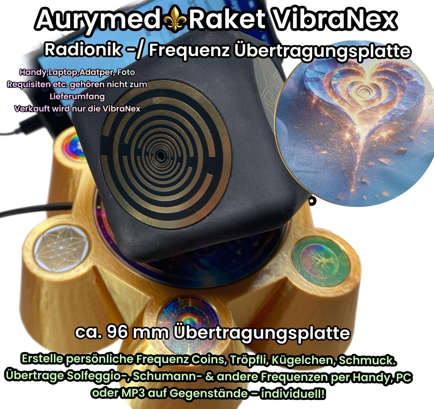 VibraNex Bare - 96 mm Oberflächenplatte - Feuerherz VibraNex Bare - 96 mm Oberflächenplatte - Feuerherz