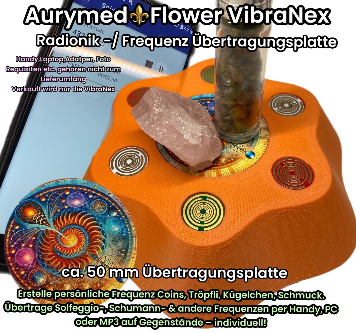 VibraNex Flower - 50 mm Oberflächenplatte - Swirl