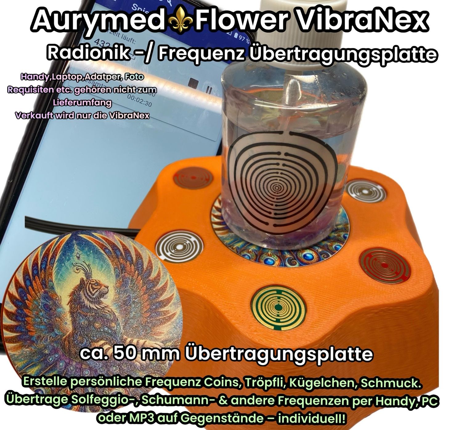 VibraNex Flower - 50 mm Oberflächenplatte - Mystik Tiger