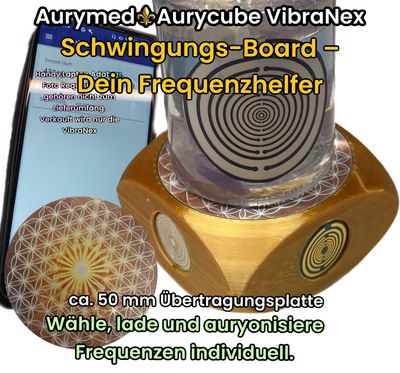 VibraNex Aurycube - 50 mm Oberflächenplatte - Blume des Lebens VibraNex Aurycube - 50 mm Oberflächenplatte - Blume des Lebens