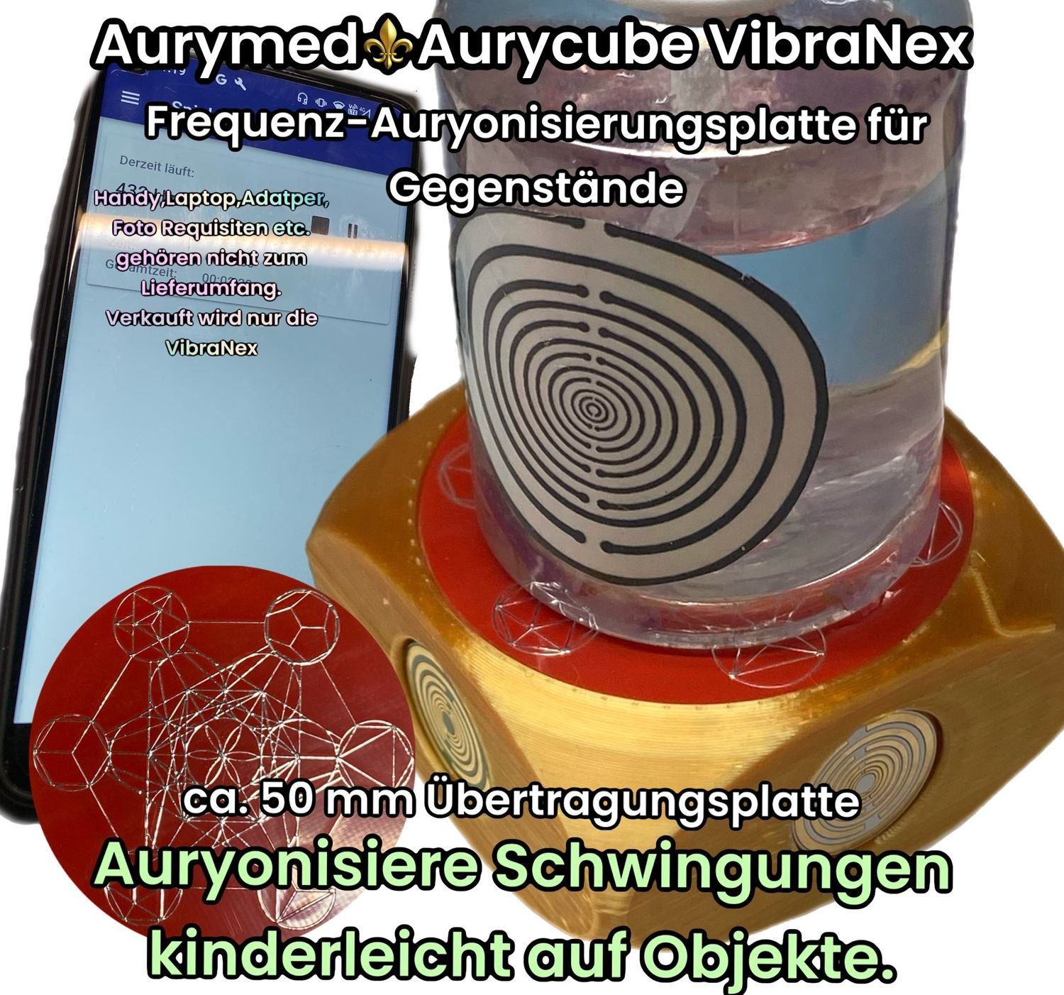 VibraNex Aurycube - 50 mm Oberflächenplatte - Metatron VibraNex Aurycube - 50 mm Oberflächenplatte - Metatron