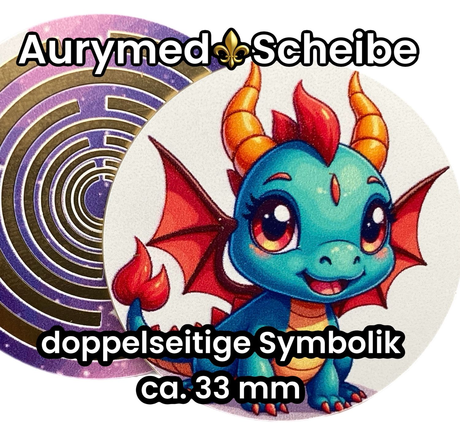 Anhänger - 6er-Set  - Lakhovsky - grüne Dachenpower  - optional mit 3D Ring für Anhänger nutzbar