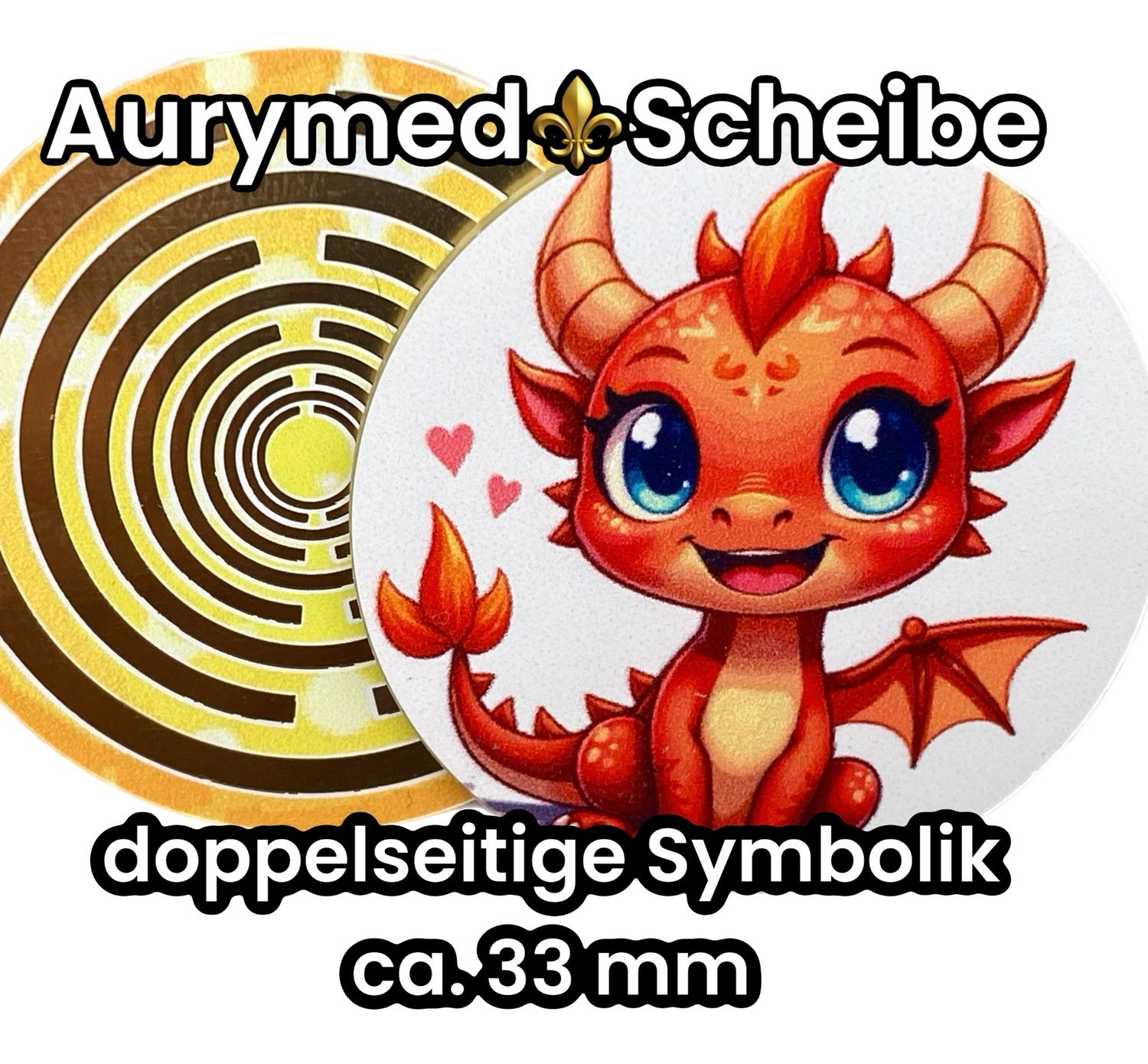 33 mm Scheibe - 6er-Set - Lakhovsky - orangene Dachenpower - optional mit 3D Ring für Anhänger nutzbar 33 mm Scheibe - 6er-Set - Lakhovsky - orangene Dachenpower - optional mit 3D Ring für Anhänger nutzbar